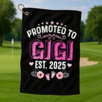 Promoted To Gigi Est. 2025 Funny Floral Mother's Day Golf Towel