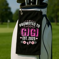 Promoted To Gigi Est. 2025 Funny Floral Mother's Day Golf Towel