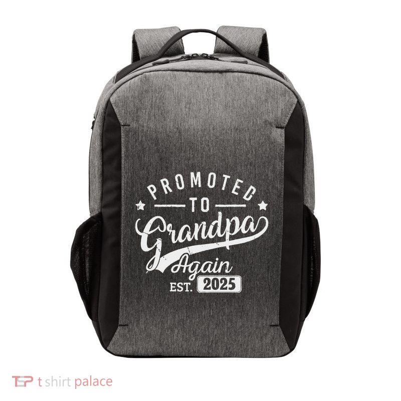 Promoted To Grandpa Again Est 2025 Grandpa Baby Announcement Vector Backpack