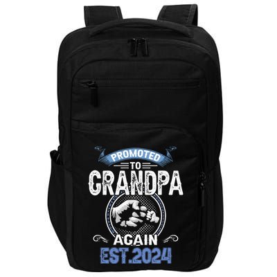 Promoted To Grandpa Again Funny Pregnancy Announcement 2024 Impact Tech Backpack