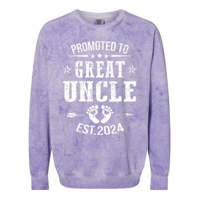 Promoted To Great Uncle Est 2024 Soon To Be Uncle Colorblast Crewneck Sweatshirt