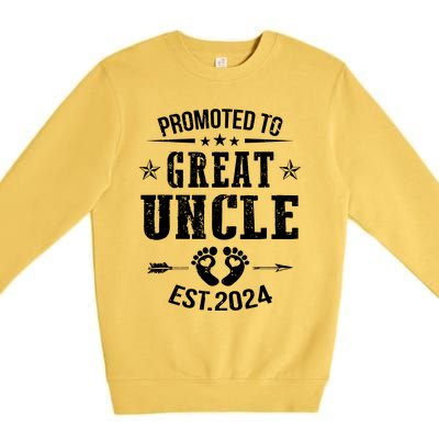 Promoted To Great Uncle Est 2024 Soon To Be Uncle Premium Crewneck Sweatshirt