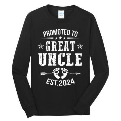 Promoted To Great Uncle Est 2024 Soon To Be Uncle Tall Long Sleeve T-Shirt