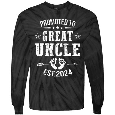 Promoted To Great Uncle Est 2024 Soon To Be Uncle Tie-Dye Long Sleeve Shirt