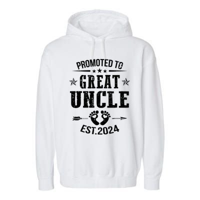 Promoted To Great Uncle Est 2024 Soon To Be Uncle Garment-Dyed Fleece Hoodie