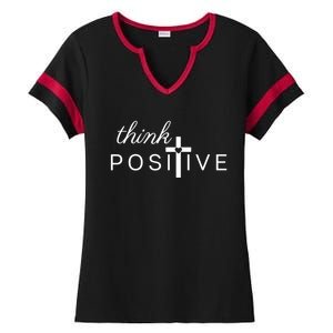 Positive Thinking God Loves You Gift Ladies Halftime Notch Neck Tee