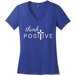 Positive Thinking God Loves You Gift Women's V-Neck T-Shirt