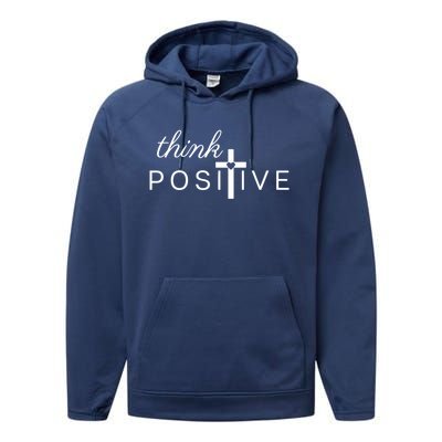 Positive Thinking God Loves You Gift Performance Fleece Hoodie