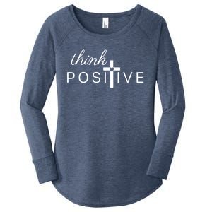 Positive Thinking God Loves You Gift Women's Perfect Tri Tunic Long Sleeve Shirt