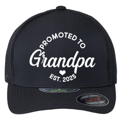 Promoted To Grandpa Est 2025 Flexfit Unipanel Trucker Cap