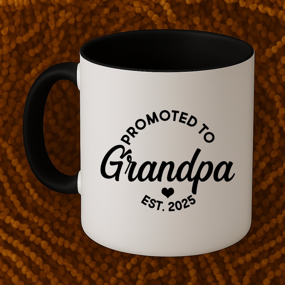 Promoted To Grandpa Est 2025 Mug