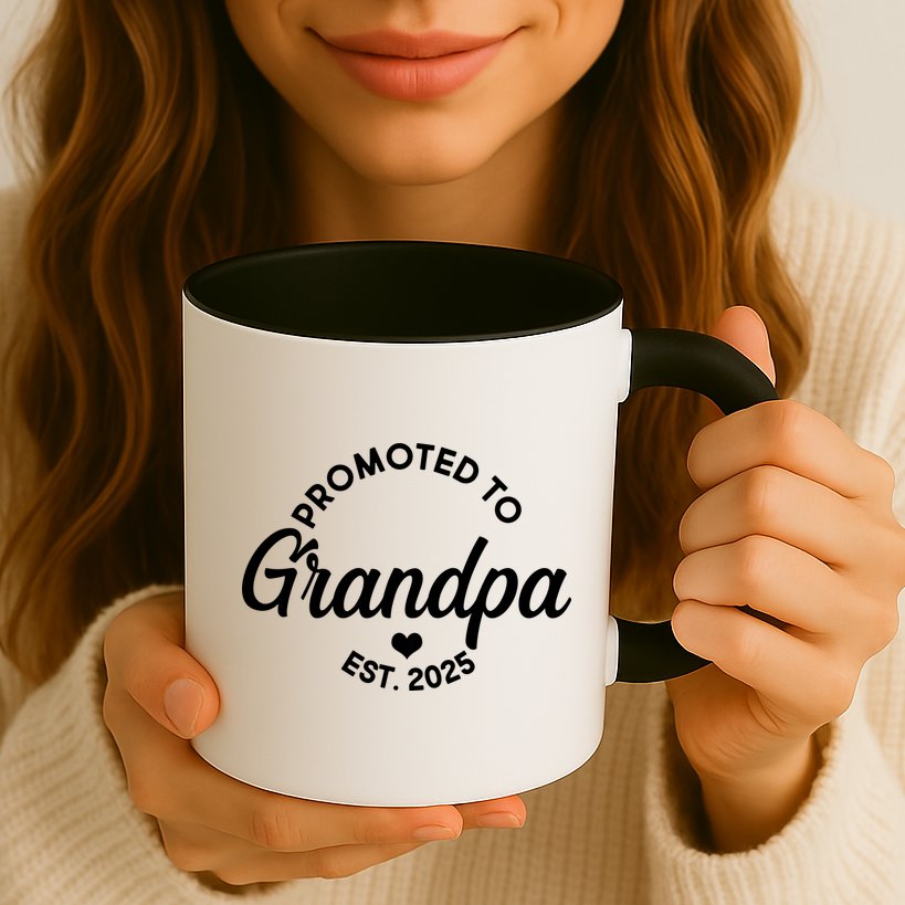 Promoted To Grandpa Est 2025 Mug