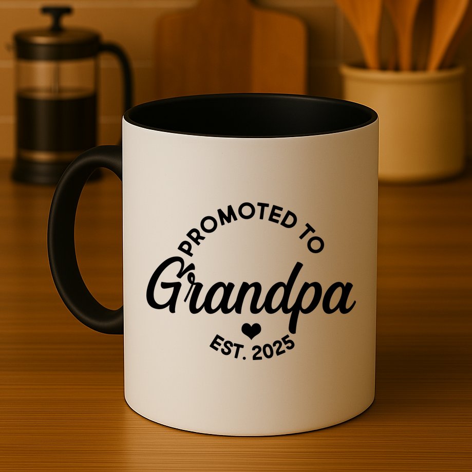 Promoted To Grandpa Est 2025 Mug