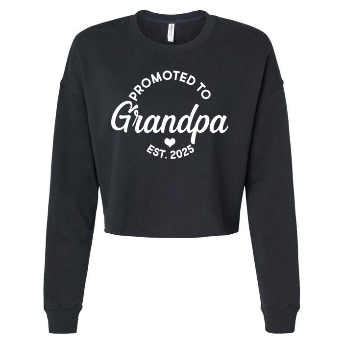 Promoted To Grandpa Est 2025 Cropped Pullover Crew