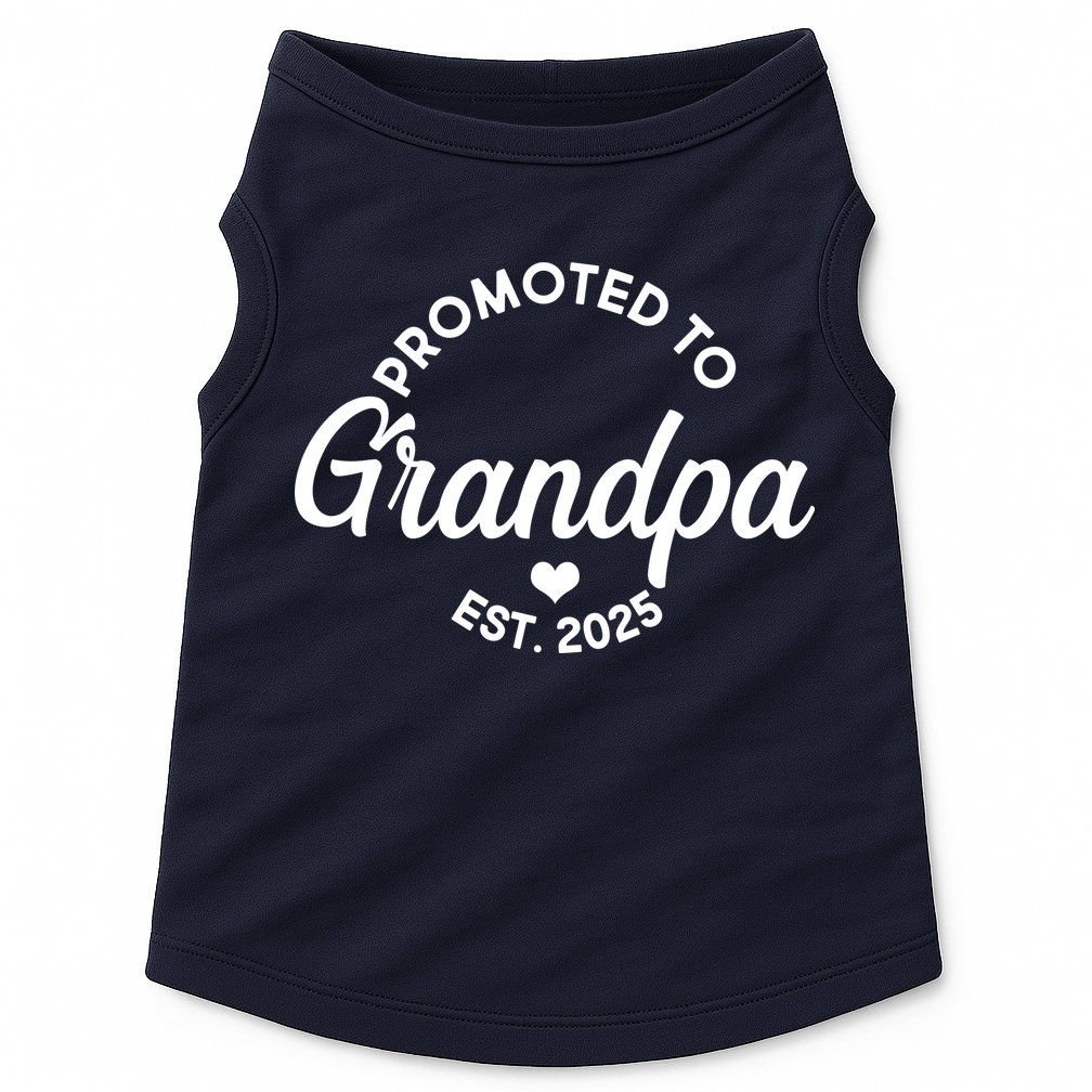 Promoted To Grandpa Est 2025 Doggie Tank