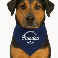 Promoted To Grandpa Est 2025 USA-Made Doggie Bandana