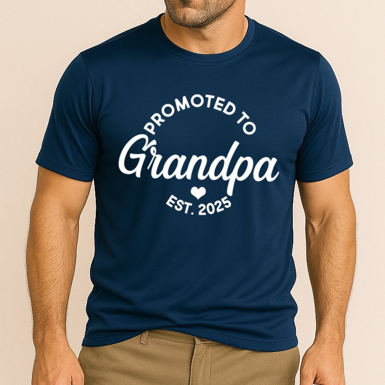 Promoted To Grandpa Est 2025 Performance Shirt