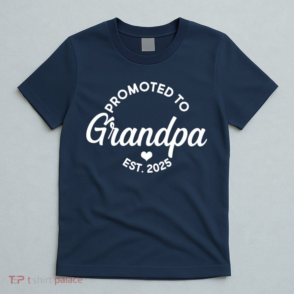 Promoted To Grandpa Est 2025 T-Shirt