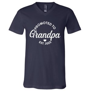 Promoted To Grandpa Est 2025 V-Neck T-Shirt