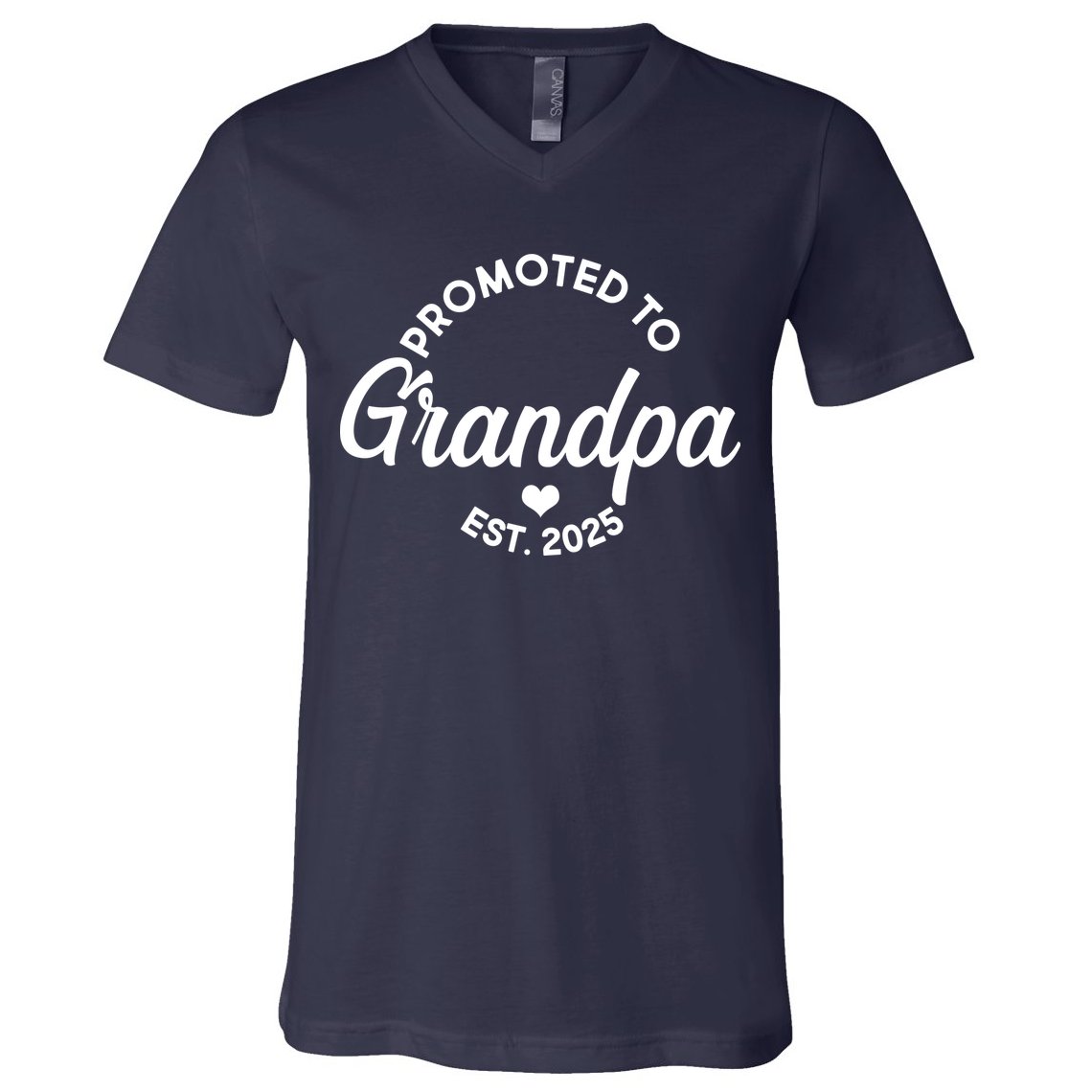 Promoted To Grandpa Est 2025 V-Neck T-Shirt