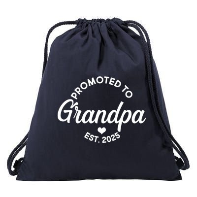 Promoted To Grandpa Est 2025 Drawstring Bag