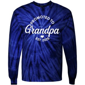 Promoted To Grandpa Est 2025 Tie-Dye Long Sleeve Shirt