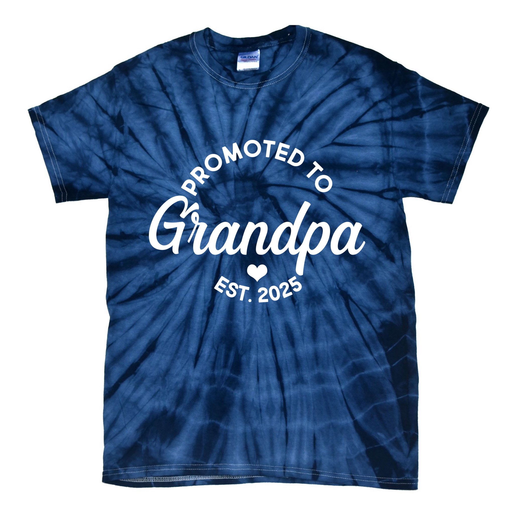 Promoted To Grandpa Est 2025 Tie-Dye T-Shirt