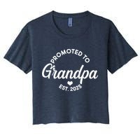 Promoted To Grandpa Est 2025 Women's Crop Top Tee