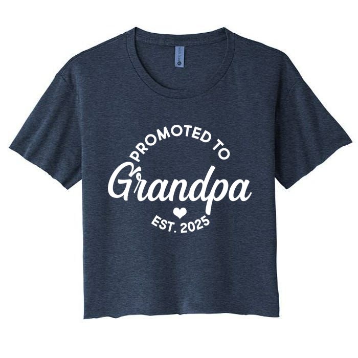 Promoted To Grandpa Est 2025 Women's Crop Top Tee