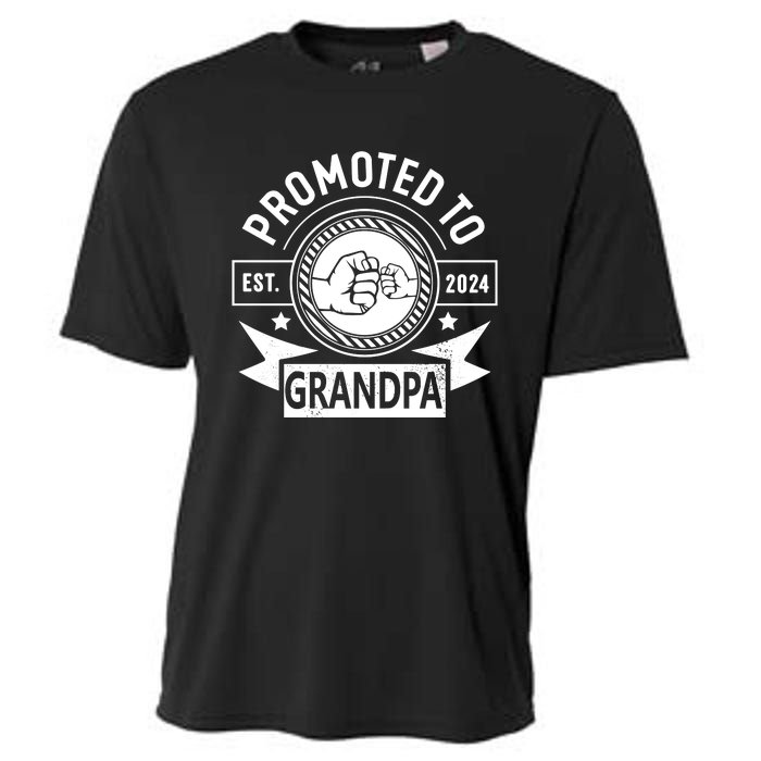 Promoted To Grandpa Est 2024 Soon To Be Grandpa Funny Pregnancy Announcement Cooling Performance Crew T-Shirt