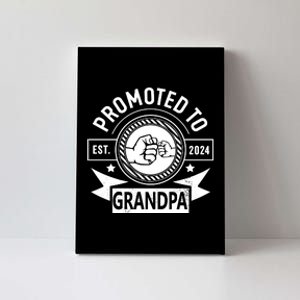 Promoted To Grandpa Est 2024 Soon To Be Grandpa Funny Pregnancy Announcement Canvas