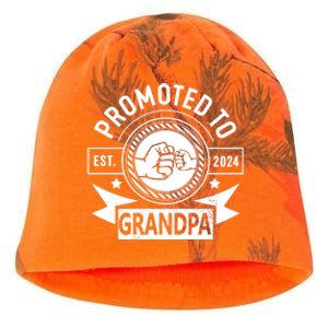 Promoted To Grandpa Est 2024 Soon To Be Grandpa Funny Pregnancy Announcement Kati - Camo Knit Beanie