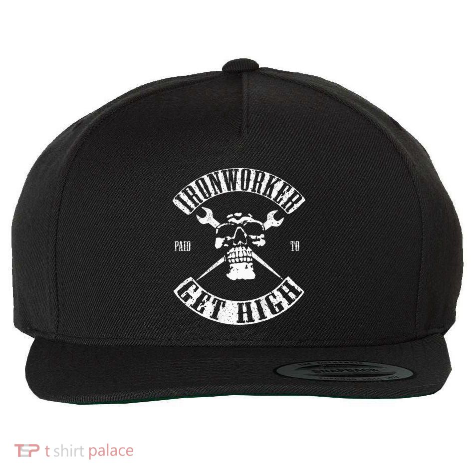 Paid To Get High Funny Ironworker Wool Snapback Cap