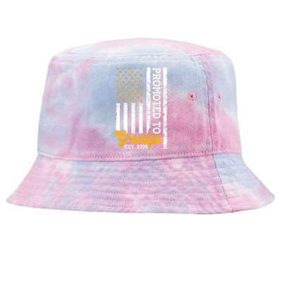 Promoted To Grandpa Est 2024 First Time Grandpa Patriotic Tie-Dyed Bucket Hat