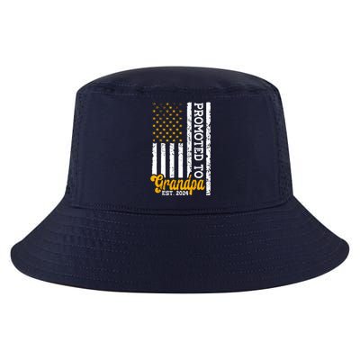 Promoted To Grandpa Est 2024 First Time Grandpa Patriotic Cool Comfort Performance Bucket Hat