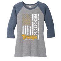 Promoted To Grandpa Est 2024 First Time Grandpa Patriotic Women's Tri-Blend 3/4-Sleeve Raglan Shirt