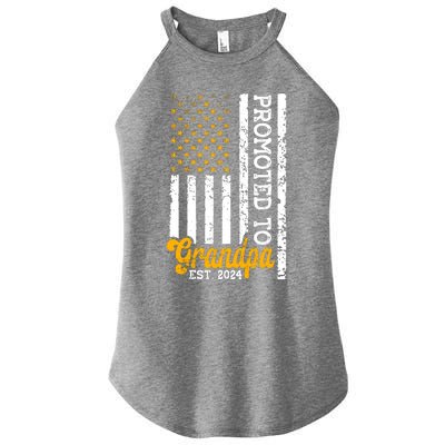 Promoted To Grandpa Est 2024 First Time Grandpa Patriotic Women's Perfect Tri Rocker Tank