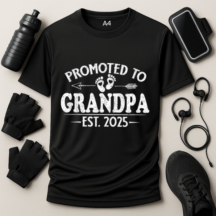 Promoted To Grandpa 2025 Grandpa Est 2025 Soon To Be Grandpa Cooling Performance Crew T-Shirt