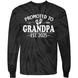 Promoted To Grandpa 2025 Grandpa Est 2025 Soon To Be Grandpa Tie-Dye Long Sleeve Shirt