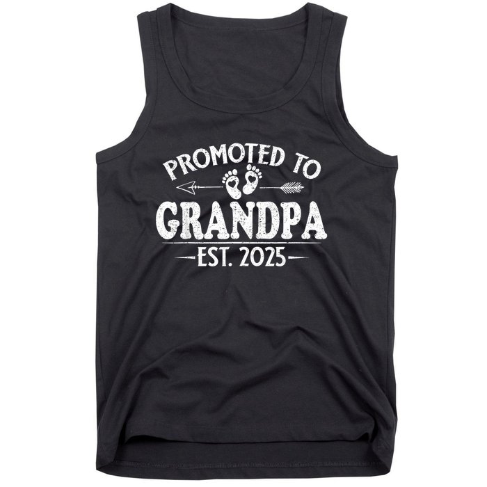 Promoted To Grandpa 2025 Grandpa Est 2025 Soon To Be Grandpa Tank Top