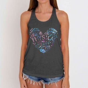 Physical Therapist Gift Heart PT Physical Therapy Women's Knotted Racerback Tank