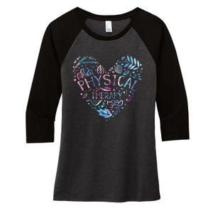 Physical Therapist Gift Heart PT Physical Therapy Women's Tri-Blend 3/4-Sleeve Raglan Shirt