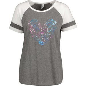 Physical Therapist Gift Heart PT Physical Therapy Enza Ladies Jersey Colorblock Tee