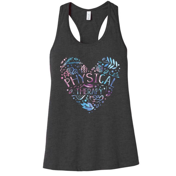 Physical Therapist Gift Heart PT Physical Therapy Women's Racerback Tank