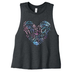 Physical Therapist Gift Heart PT Physical Therapy Women's Racerback Cropped Tank