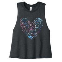 Physical Therapist Gift Heart PT Physical Therapy Women's Racerback Cropped Tank