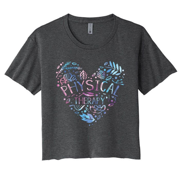 Physical Therapist Gift Heart PT Physical Therapy Women's Crop Top Tee