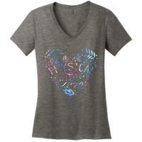 Physical Therapist Gift Heart PT Physical Therapy Women's V-Neck T-Shirt