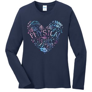 Physical Therapist Gift Heart PT Physical Therapy Ladies Long Sleeve Shirt