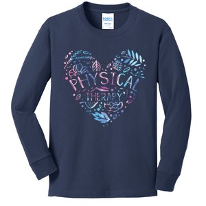 Physical Therapist Gift Heart PT Physical Therapy Kids Long Sleeve Shirt